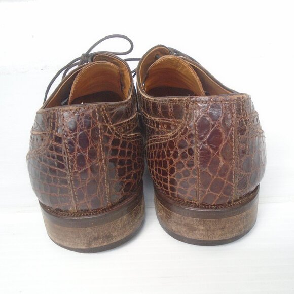 Zelli Genuine Crocodile Dress Shoes Mens Size 9M Brown main image 6